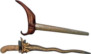 Ornate Kris Dagger Handle PNG image