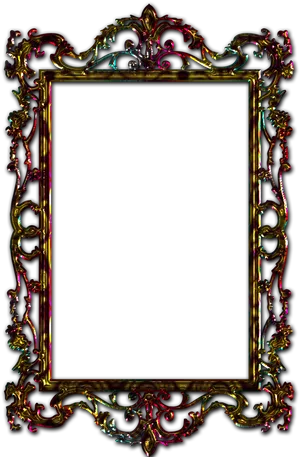 Ornate Neon Glow Frame PNG image