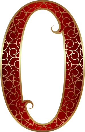 Ornate Number Zero Design PNG image