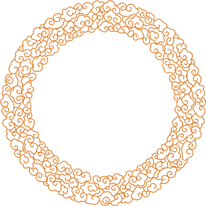 Ornate Orange Circular Border Design PNG image