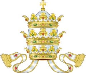Ornate Papal Tiara Illustration PNG