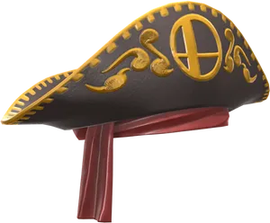 Ornate Pirate Hat3 D Render PNG image