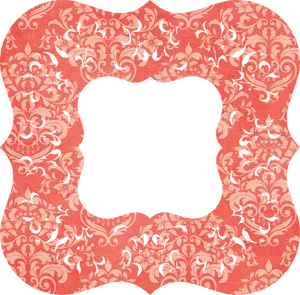 Ornate Red Floral Decorative Border PNG image