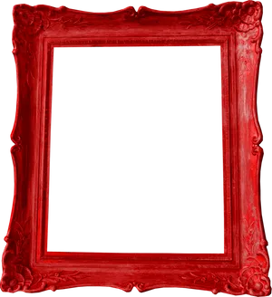 Ornate Red Picture Frame PNG image