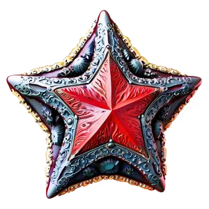 Ornate Red Star PNG Etd PNG
