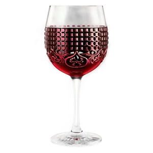 Ornate Red Wine Glass PNG 06262024