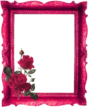 Ornate Rose Frame Design PNG image