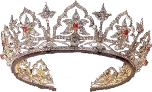 Ornate Silver Crownwith Gems PNG image