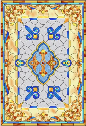 Ornate Stained Glass Design PNG image
