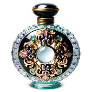 Ornate Victorian Perfume Bottle PNG Djx