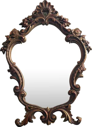 Ornate Vintage Mirror Frame PNG image