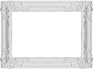 Ornate White Frameon Black Background