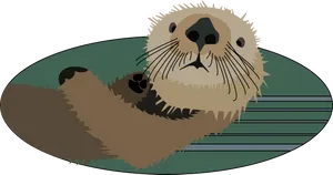 Otter On Surfboard Illustration PNG image