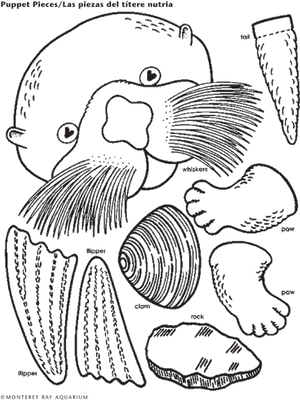 Otter Puppet Pieces Diagram PNG image