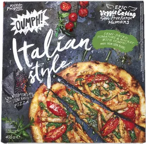 Oumph Italian Style Vegan Pizza Box PNG image