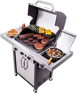 Outdoor Grillwith Food Variety PNG image