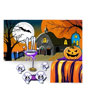 Outdoor Halloween Party Setup PNG Stx57 PNG