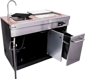 Outdoor Kitchen Module Stainless Steel PNG image