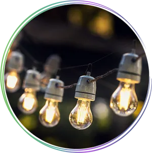 Outdoor String Lights Glowing