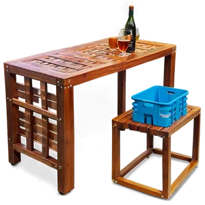 Outdoor Table With Storage PNG 06282024