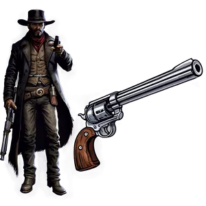 Outlaw Gunslinger Art Png 06252024 PNG image