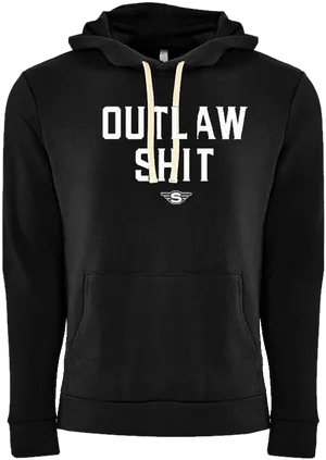 Outlaw Shit Black Hoodie PNG image