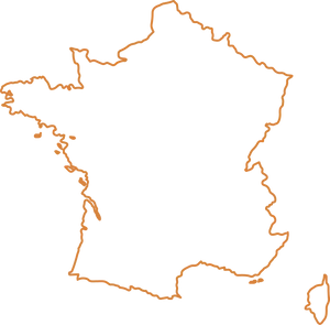 Outline Mapof France PNG image