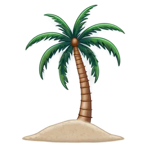 Outline Palm Tree Emoji PNG 11