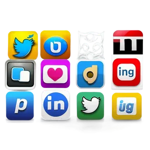 Outline Social Media Icons PNG 28