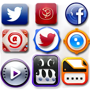 Outline Social Media Icons PNG 78