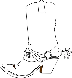 Outlined Cowboy Boot Illustration PNG image