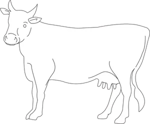 Outlined Dairy Cow Illustration PNG image