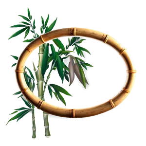 Oval Bamboo Frame PNG Shs37 PNG