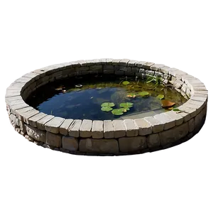 Oval Garden Pond PNG 05252024