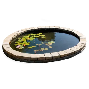 Oval Garden Pond PNG 05252024