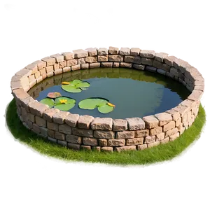 Oval Garden Pond PNG 05252024