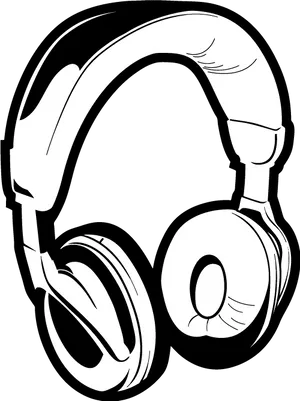 Over Ear Headphones Vector Illustration PNG image