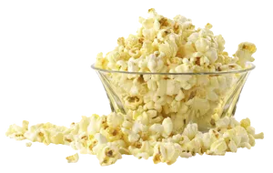 Overflowing Popcorn Bowl PNG image
