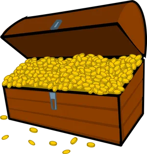 Overflowing Treasure Chest Illustration PNG image