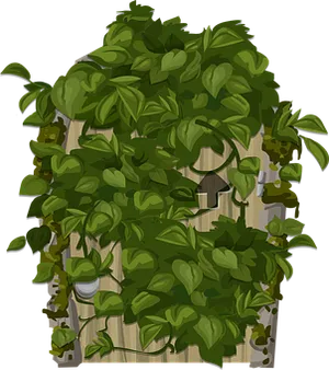 Overgrown_ Birdhouse_in_ Green_ Foliage