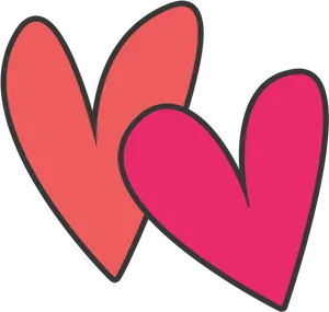 Overlapping Hearts Graphic PNG image