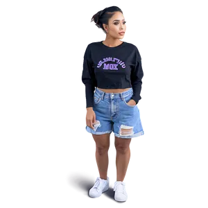 Oversized Denim Jorts PNG Bkq84 PNG
