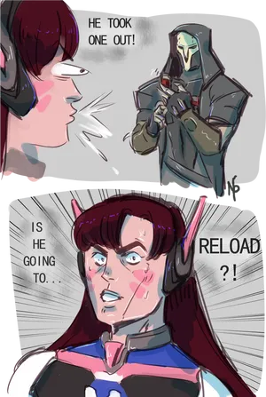 Overwatch Character Reaction Comic PNG image