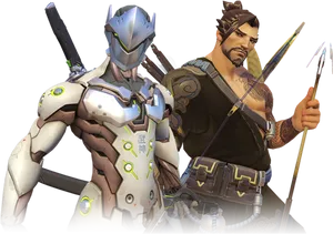 Overwatch Heroes Symmetraand Hanzo PNG