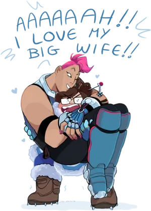 Overwatch Meiand Zarya Hug PNG image