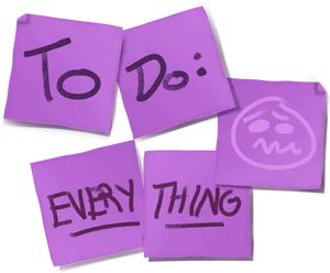 Overwhelmed To Do List Sticky Notes PNG image