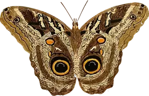 Owl Eyed Butterfly Illustration