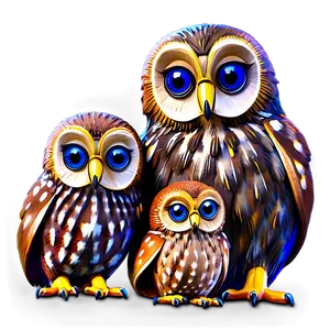 Owl Family Png Klo92 PNG image