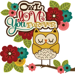 Owl Love You Forever Illustration PNG image