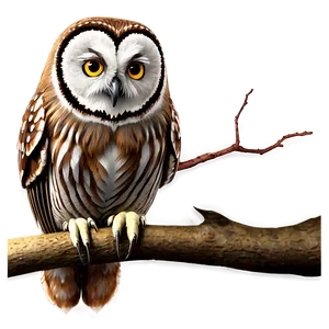 Owl On Branch Png 05062024 PNG image